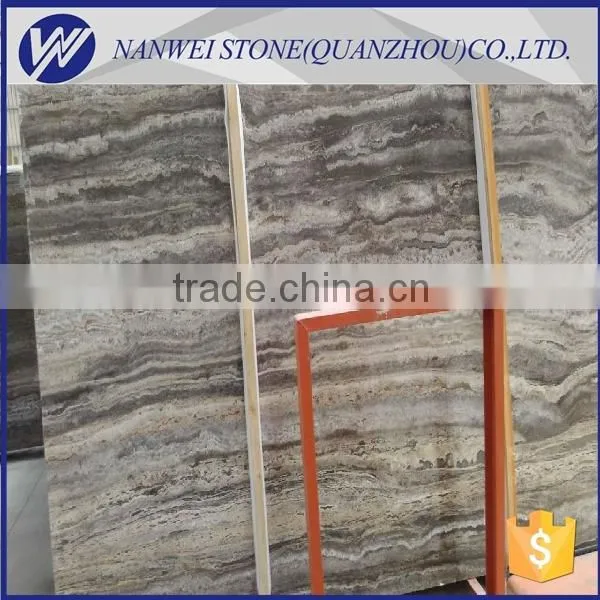 Cheap price polished grey travertine silver grey travertine marble