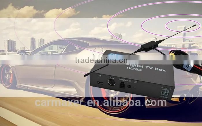 Fashion car dvb-t box car portable mobile h 265 set top box