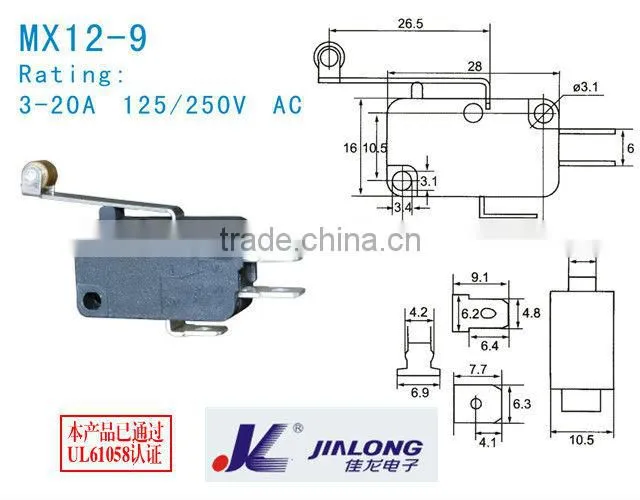 5E4 micro switch MX12-9