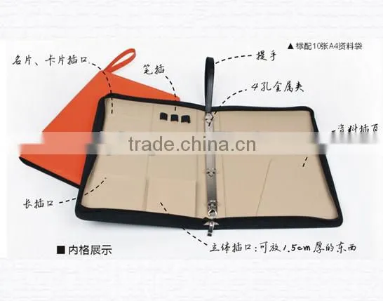 China High quality leather portfolio/ file folder leather file case