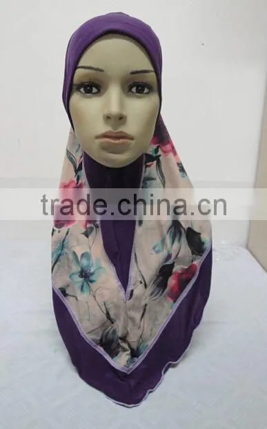 H285 new style one piece hijab with prints