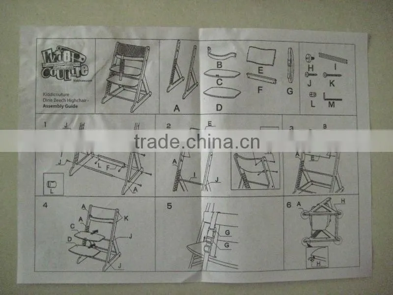Wooden baby high dining chair