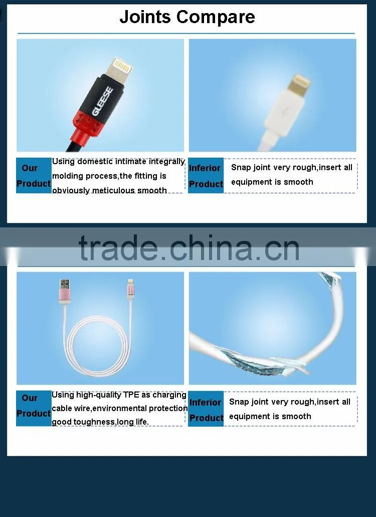 Gleese 2016 Best quality for iPhone 6 usb data cable for Apple for iPhone cable USB Cable for iPhone