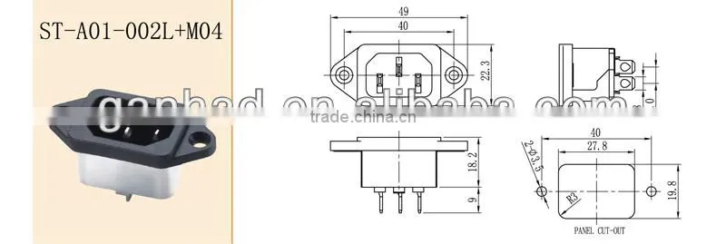 AC inlet C14 socket
