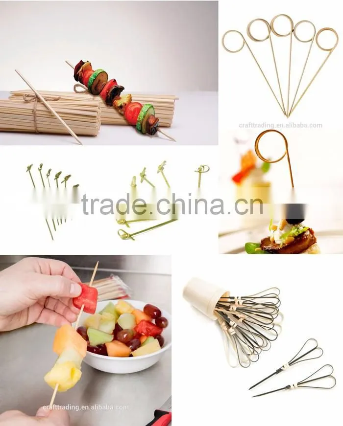 Suppliers manufacturers knotted bamboo skewer