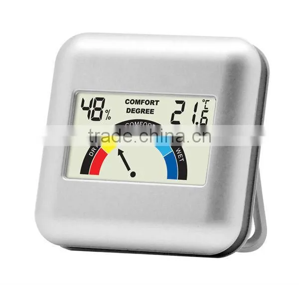 NEW design Digital thermometer and hygrometer with comfort lever indicator S3341H, colorful display, best for decoration