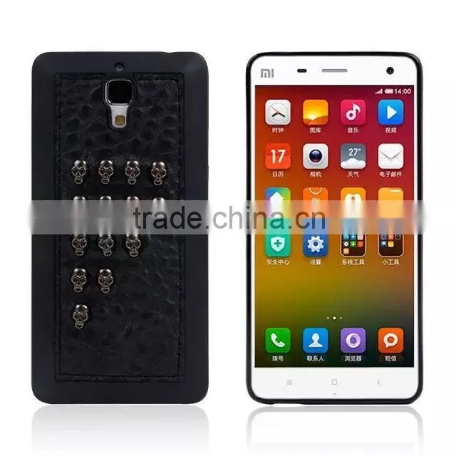 Silver Punk Pyramid Studded Style Studs Rivet Hard Back Case for MI 4
