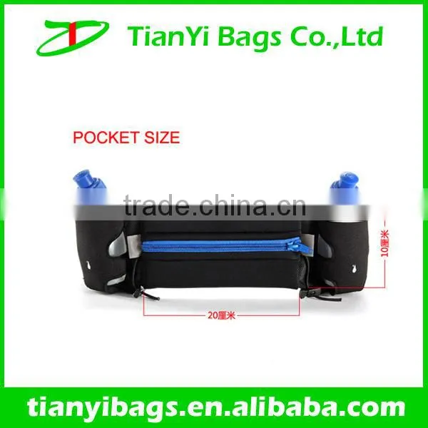 Waterproof running waist bag with water bottle,spandex running belt,elastic running bag