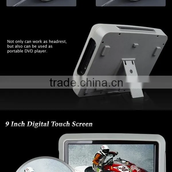 L0276 9 Inch Digital Touch Screen Detachable Headrest DVD player(Grey/Tan/Black Color)