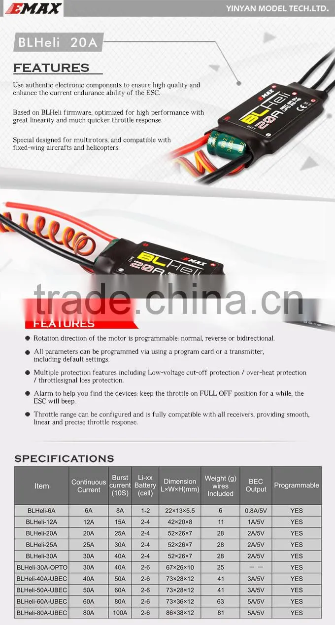 Original Emax Simonk 12A/20A/30A ESC For Brushless Motor