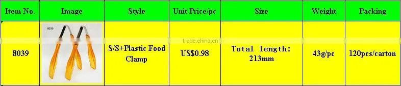 8039 BAKEST High quality S/S+Plastic Food tongs/metal salad tongs/Metal tongs