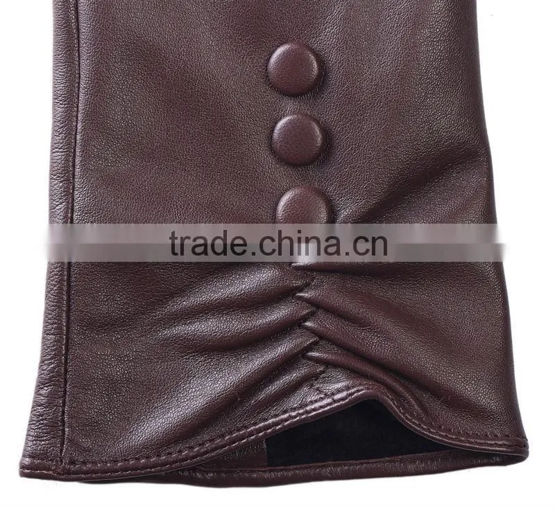 2016 hot sell 2 fingers brown color touch screen Smartphone leather glove