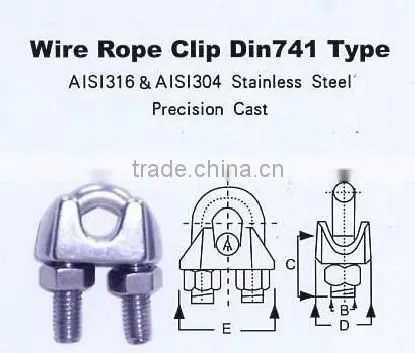 DIN741 Stainless Steel Wire Rope Clamps
