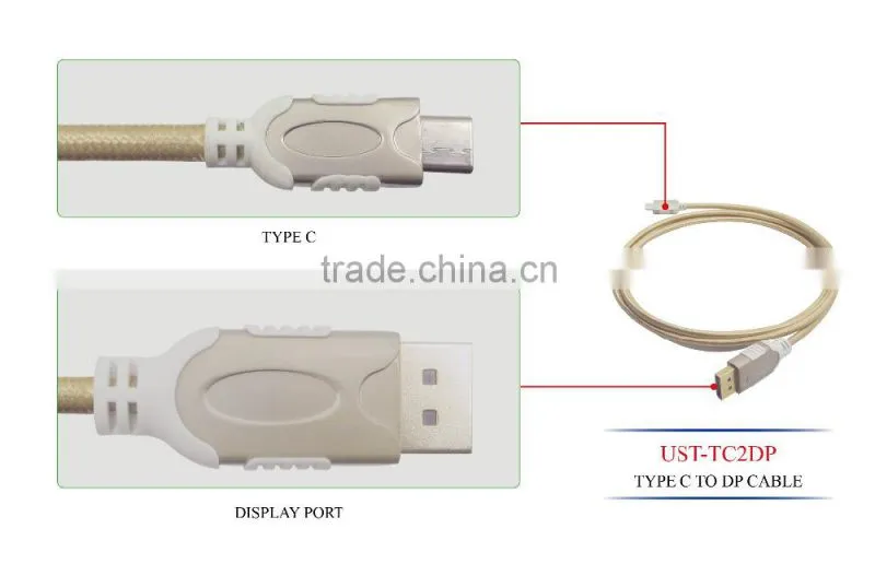 Hot USB3.1 Type C to DP port adapter connector for macbook cable