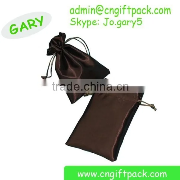 10x15cm Black Satin Drawstring Jewelry Bag