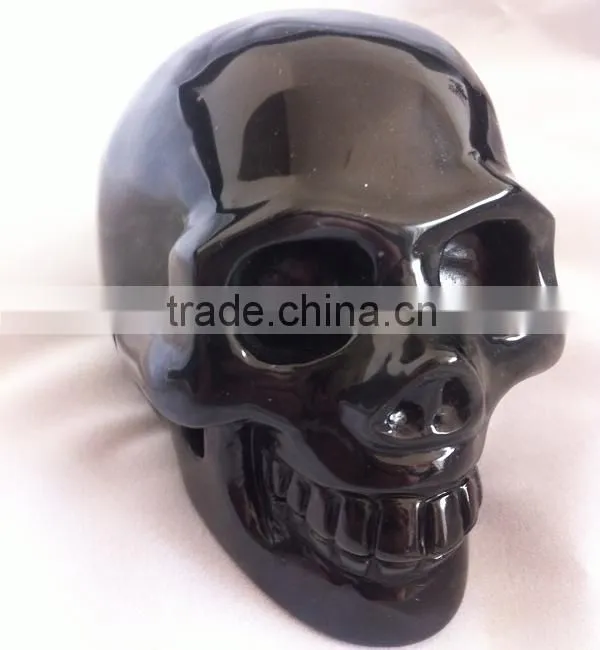 Natural Semi-Precious Gemstone Black Obsidian Skull With Retail price