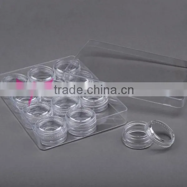1x 12 Clear Empty Storage Case Box container nail art,hot round nail art storage