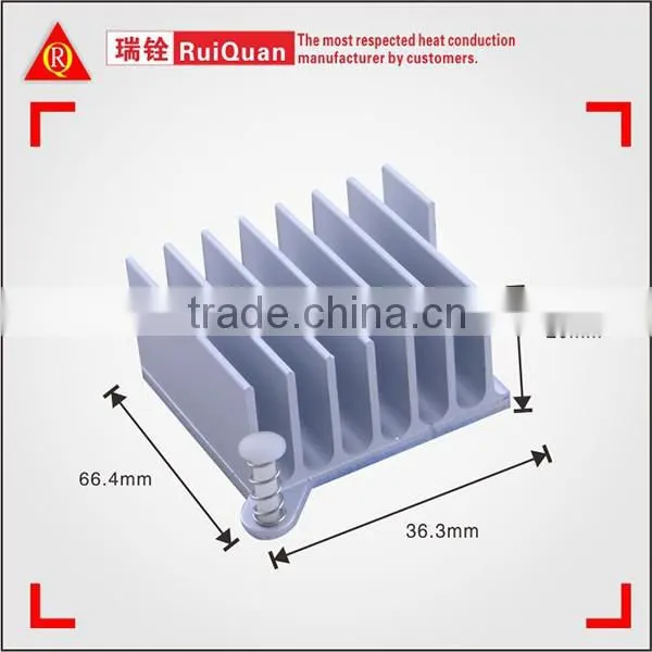 Silver anodizing samll aluminum profile heatsink with cutting process