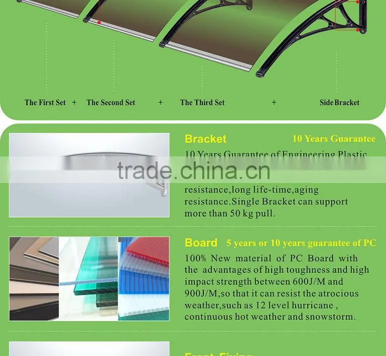 Modern transparent awning small window awning parts for plastic door canopy awning