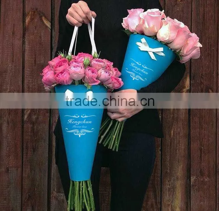 High quality cardboard flower box with ribbon