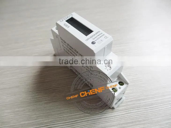 High Quality 120v 60hz 35mm Standard Din Rail Wattmeter , Solar System Use Single-phase Power Watt Meter