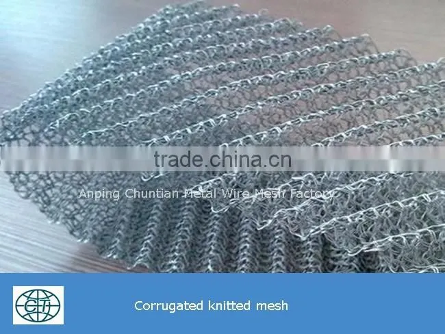 brass wire/phosphor wire, galvanized wire, stainlessteel wire Corrugated Knitted Wire Mesh For Gas -Liquid Separate