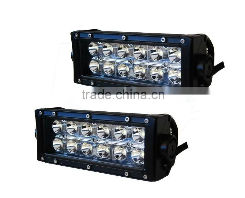 Dual row 36w waterproof flood/spot/combo beam IP67 light led light bar for cars