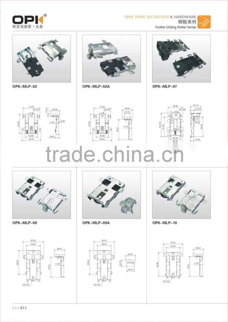 Wood Door Roller for Sliding Door Closet
