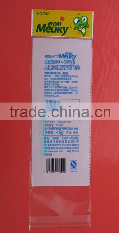 Different Sizes Of OPP Header Card Bag For Towl