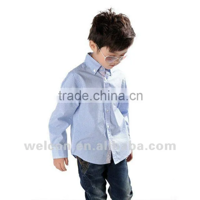 long sleeve new fashion design brand children shirt 100% cotton children clothing for boy