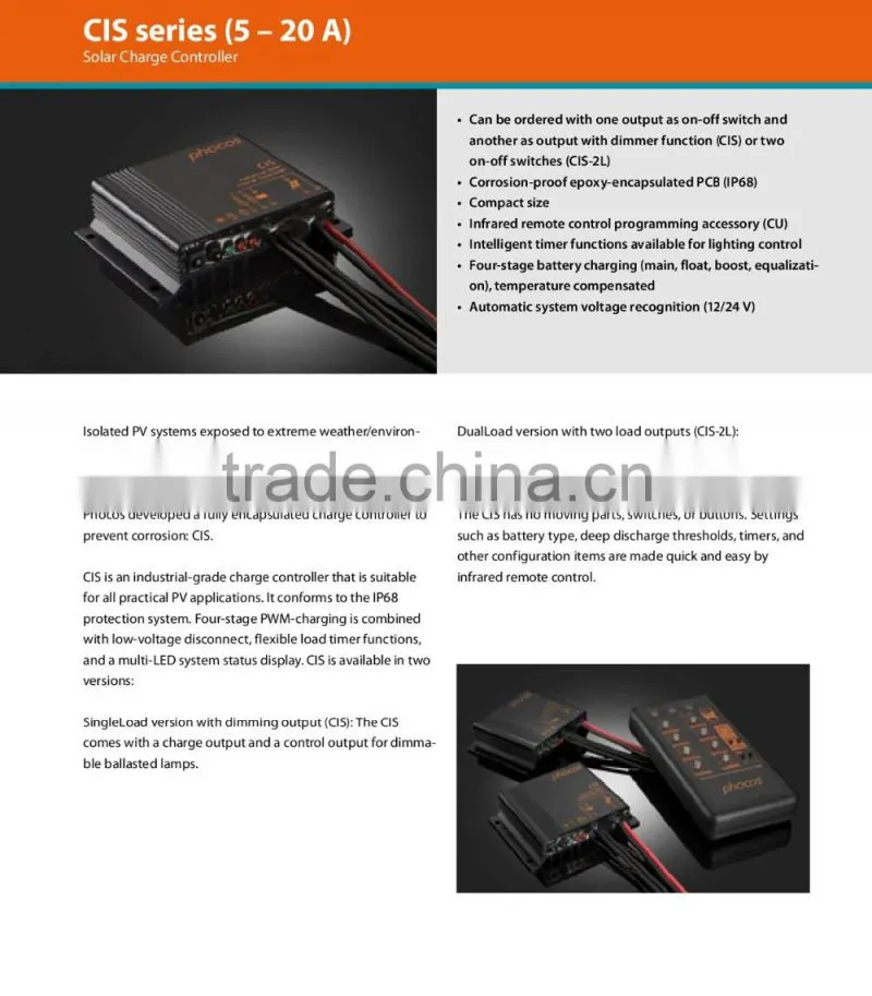 Phocos CIS05/10/20 Solar Street Light charge Controller