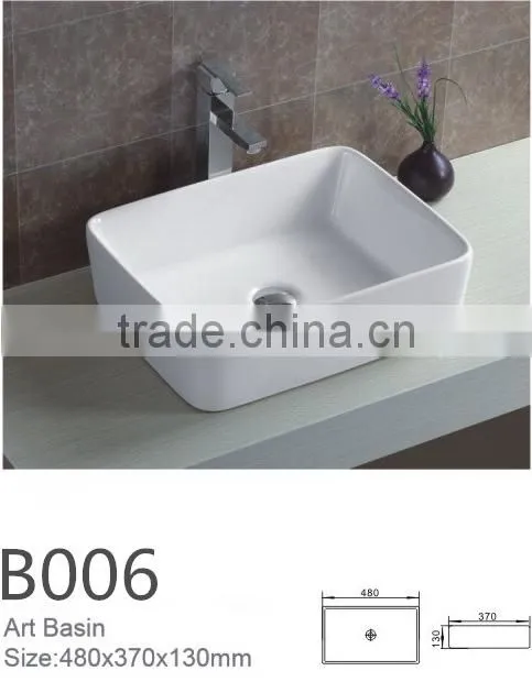 sanitary ware ceramic basin bathroom square art basin white wash basin B006