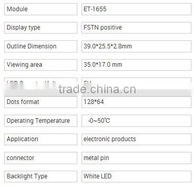 128*64 STN positive COG module