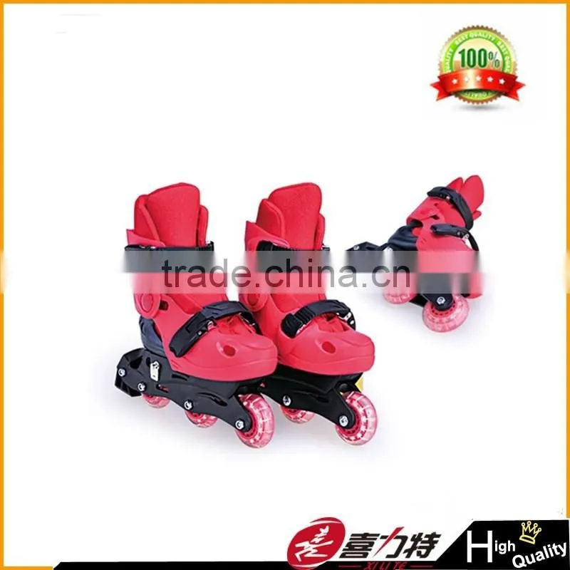 Red 3 wheels child roller skate