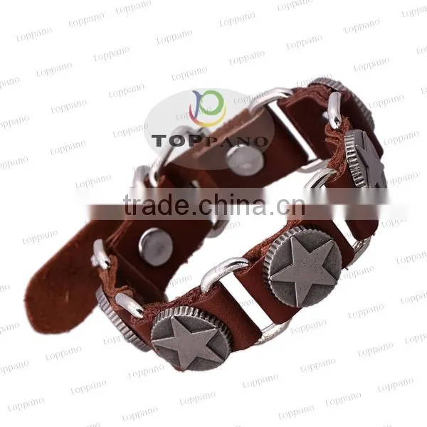 new design stainless steel rivet adjustable braided leather bracelet colorful leather bracelet