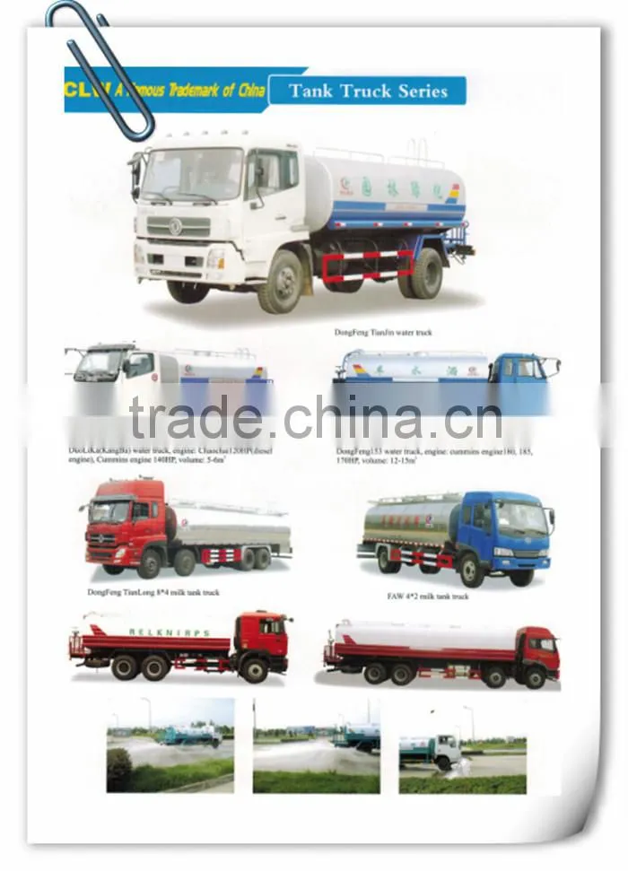 Factory direct selling truck delivery water China manufacturer water tender trucks 5CBM water tanker truck