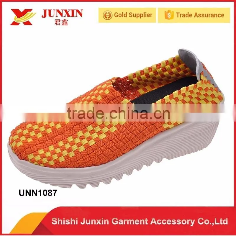 New arrival good quality cheap price woven braid shoes knitting casual shoes