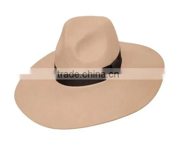 Wholesale Fashionable Wool Felt Hat Fedora Hat Custom Logo Band