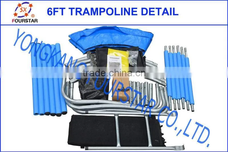 6FT Trampoline Outdoor Fitness Exercise Equipment Trampoline with Safe Net and Ladder, SX-FT(E)