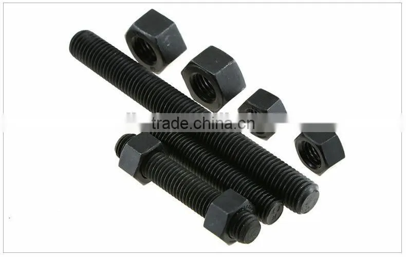 High quality black color 1/4 -4 inch astm a193stud bolt b7