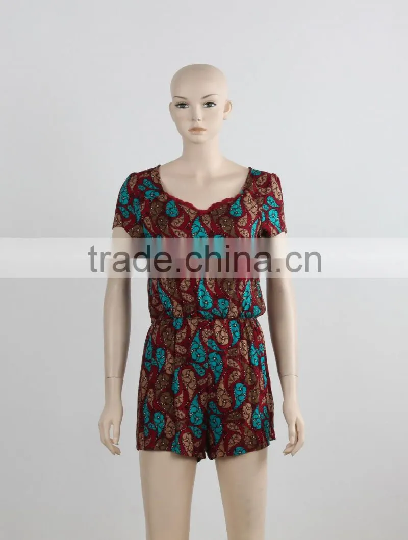 OEM custom made jumpsuit summer one piece jumpsuit for adult cheap price in Guangzhou