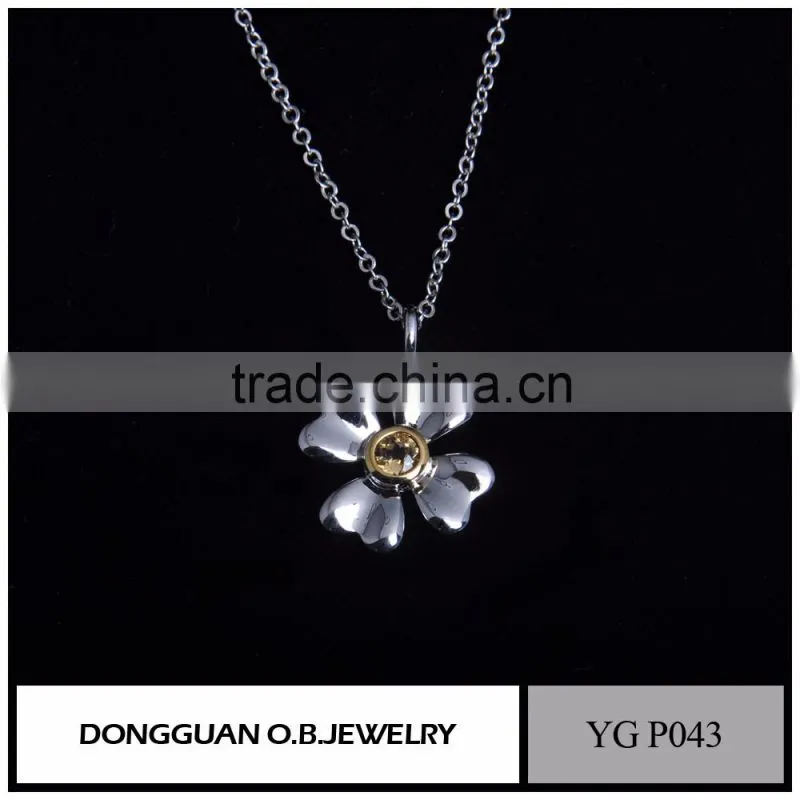 Wholesale Fashion Necklace Jewelry 925 Sterling Silver Crystal Flowers Necklace