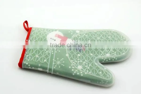 Christmas gift baking gloves with snows man pattern