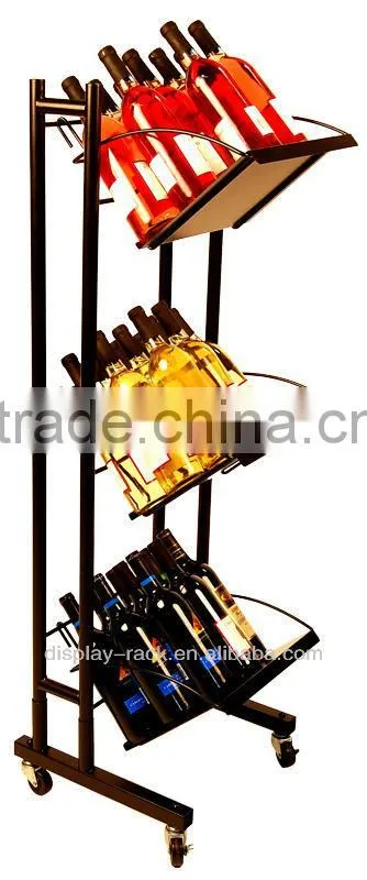 NEW wire floor liquor bottle display rack HXS-1355