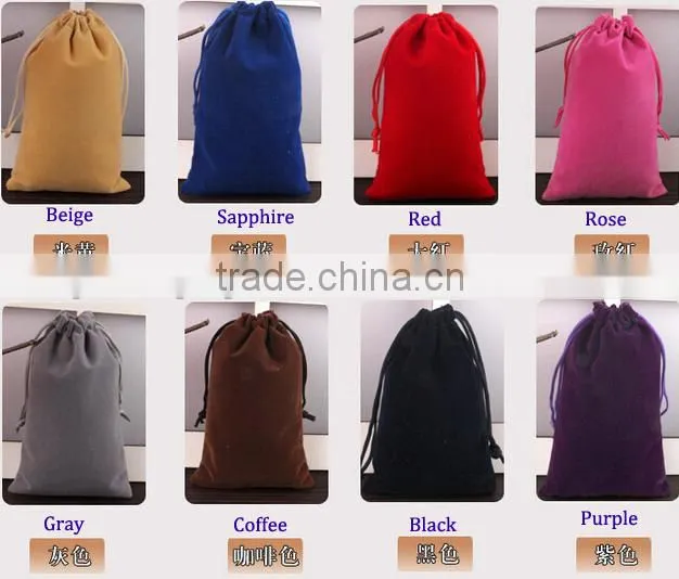 10*25cm In Stock High Quality Black Jewelry Velvet Gift Custom Velvet Jewelry Bag