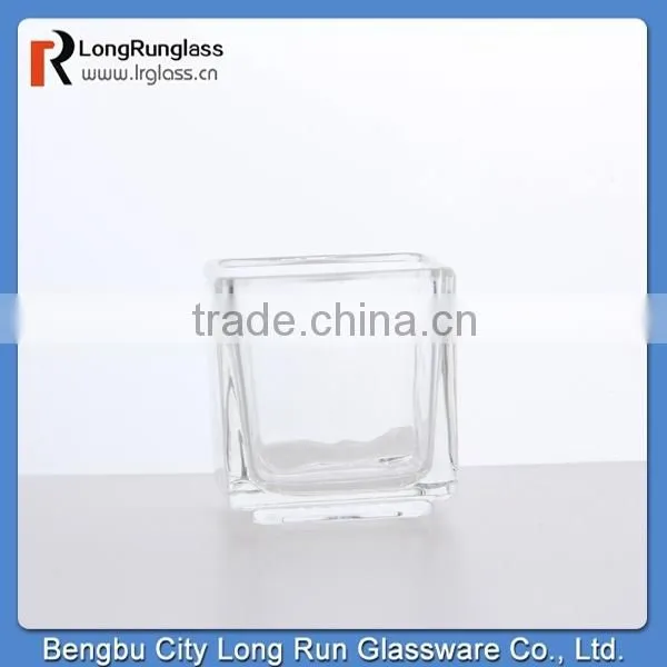 LongRun popular crystal glass candlestick with square bottom