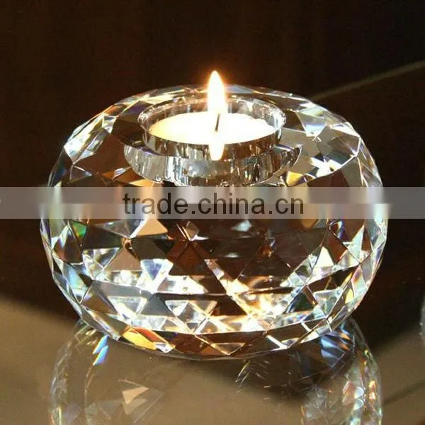 2016 new crystal round diamond wholesale glassvotive candle holder