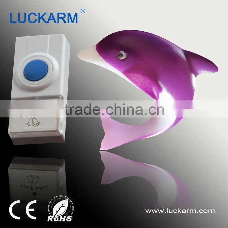electronic doorbell/round plug LED wireless doorbell with 32 melodies