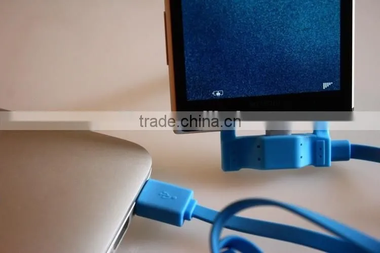 Creative ideas 2016 colorful flat usb 2.0 cable charger able with holder stand