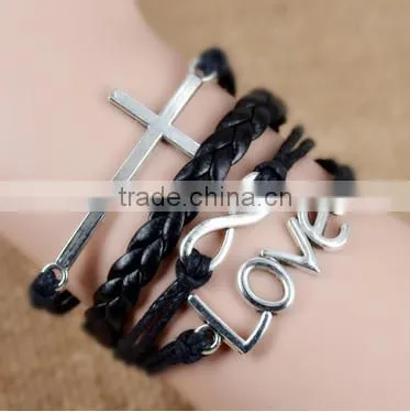 Woven fashion wrap love bracelet